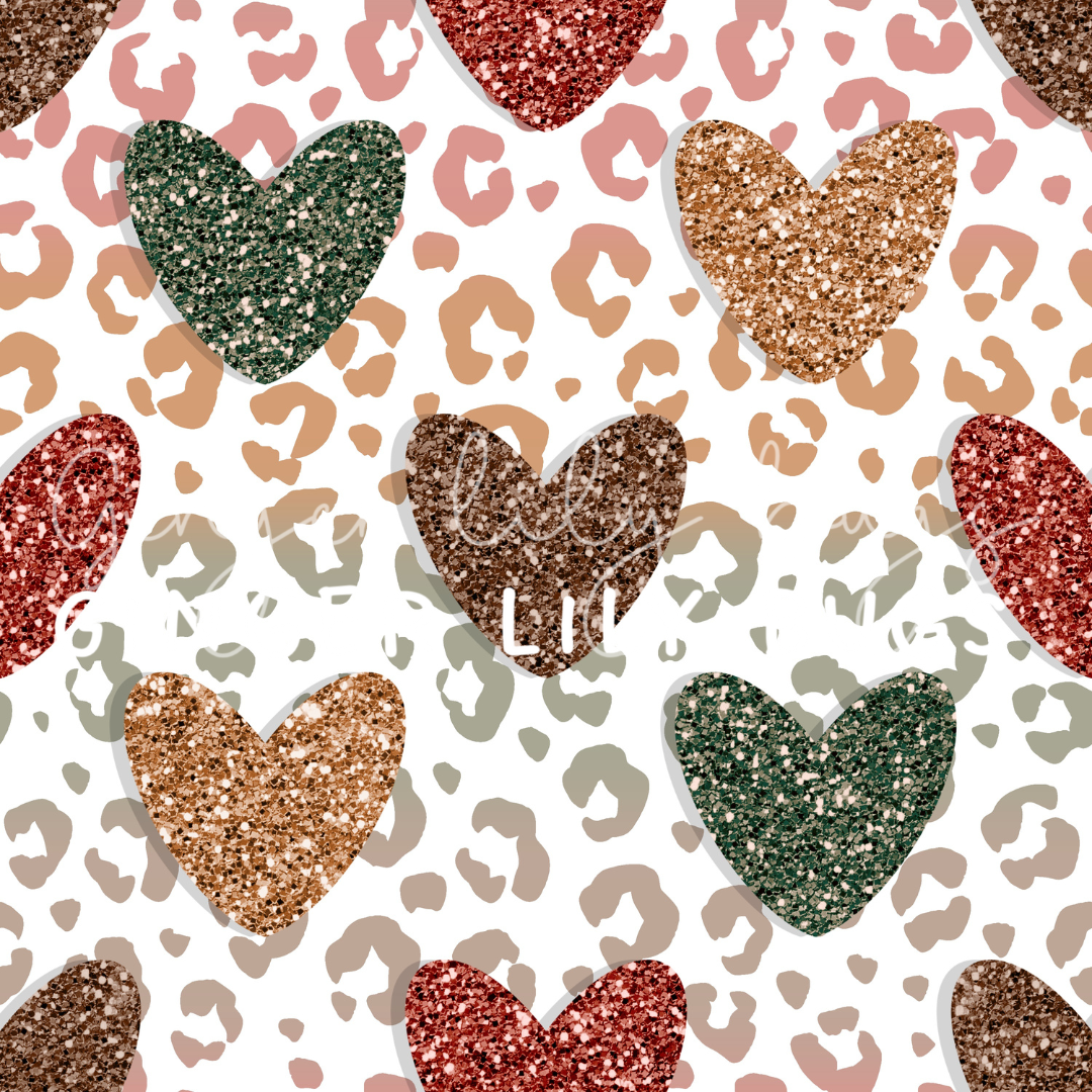 Autumn Glitter Hearts